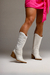 Mari Fernandez - Bota Texana com Bordados Off-White - comprar online