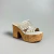 Valentina - Tamanco Plataforme de Tiras e Aplicações Off-White - LKS Calçados