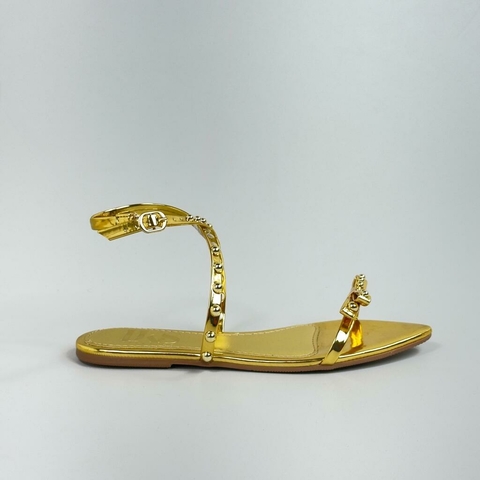 Rasteira Metalizada com Aplicações - Virgínia - comprar online