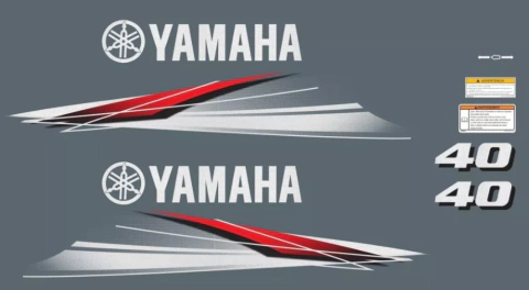 adesivo para motor de popa yamaha 40 hp modelo x faixa cinza 2tempos