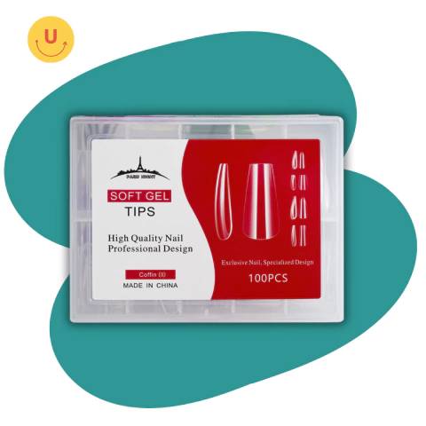 REPUESTO SOFT GEL TIPS PARIS NIGHT COFFIN X100UN