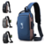 Mochila de Ombro Transversal Portátil com Trava Antifurto