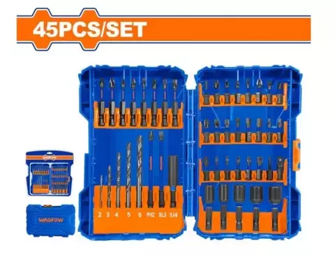JUEGO DE PUNTAS PARA DESTORNILLADOR DE IMPACTO 45PCS WADFOW