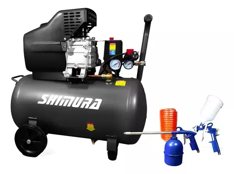 Compresor De Aire 50 Lts 2.5hp + Kit 3 Pzs SHIMURA - comprar online