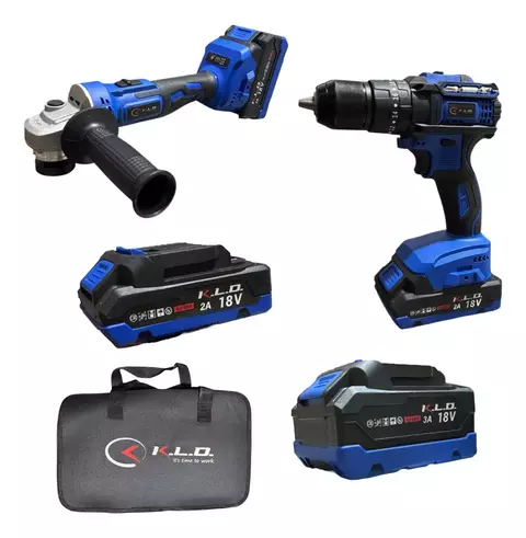 Combo Amoladora + Taladro Brushless + 2 Baterías KLDSET6 KLD