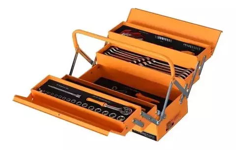 CAJA DE HERRAMIENTAS PLEGABLE • 64 PIEZAS LUSQTOFF