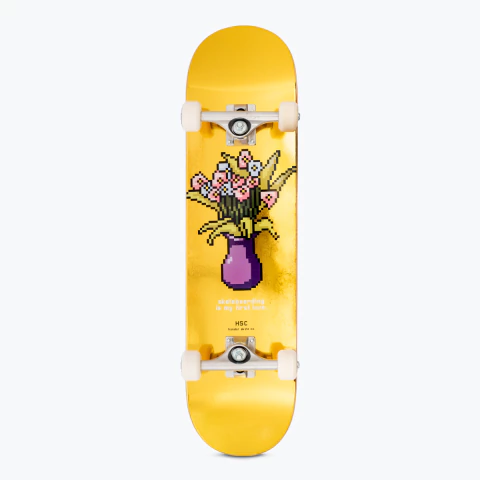 Skate Montado Hondar Iniciante First Love Foil Amarelo