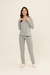 Pijama Ad Feminino Manga Longa Americano Gray Basics na internet
