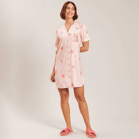 Camisao Aberto Com Botões New Skin Xadrez Cat - comprar online