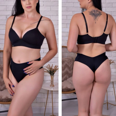 Calcinha De Microfibra Com Palinha Nas Pernas - comprar online