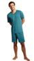 Pijama De Microdry Mescla Verde Lago M
