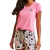 Pijama Curto De Rosa Bromelia Com Estampado Heart Beat V25 - comprar online
