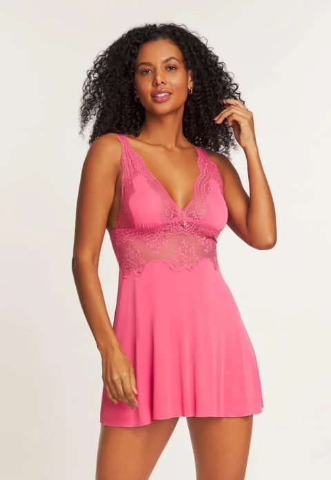 Camisola De Microfibra Com Renda