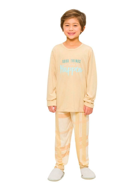 Pijama Infantil Masculino Manga Longa Happen