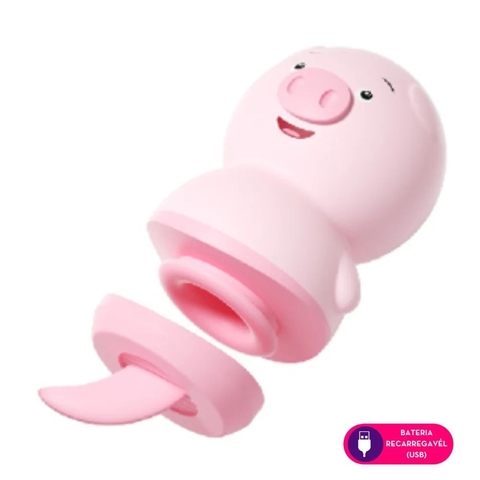 Vibrador Clitoriano Formato Porquinho Recarregável Com Sucção - comprar online