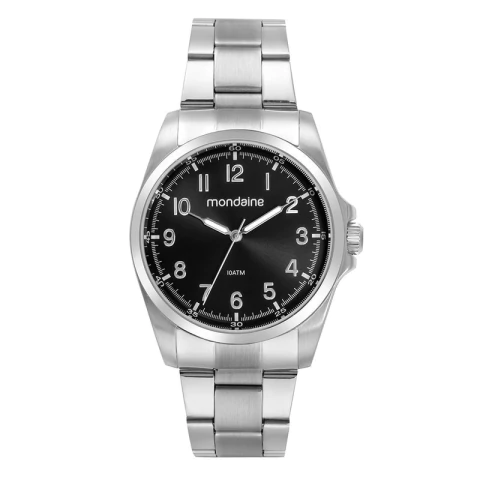 Relógio Mondaine Aço Casual Prata e Preto 32734G0MVNA1 - comprar online