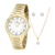 Kit Relógio Feminino Champion CH22368W + Colar com brincos semi joia