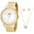 Kit Relógio Champion Dourado Diva CN26671W