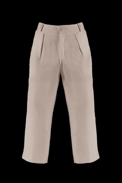 Pants Sess Reta Pregas Alfaiataria Shui Cáqui