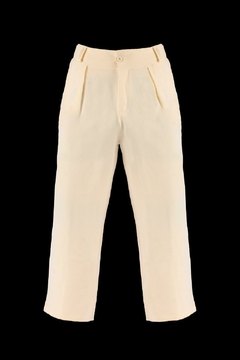 Pants Sess Reta Pregas Alfaiataria Off-white