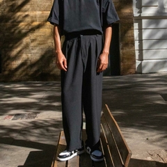 Pants Sess Reta Pregas Alfaiataria Shui Preta - comprar online