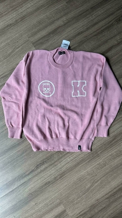 Suéter em tricôt rosé Krab