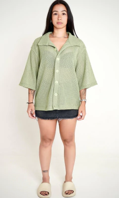 Camisa Lucabrand Malha Crochet 1.0 - Pistachio Green - loja online