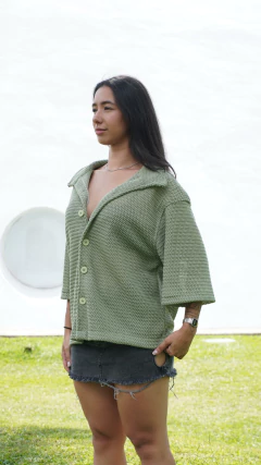 Camisa Lucabrand Malha Crochet 1.0 - Pistachio Green na internet
