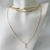 COLAR DUPLO DOURADO CORAÇÃO CRISTAL