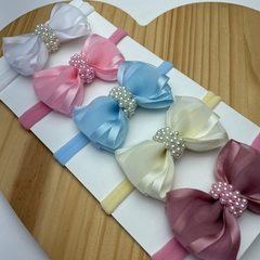 Faixinha organza com pérolas - comprar online