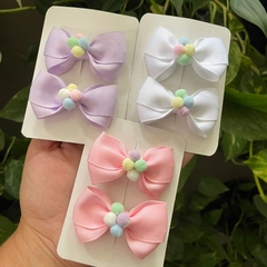 Parzinho de laço pompom - comprar online