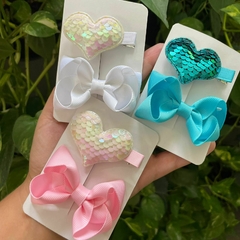 Hair clips coração