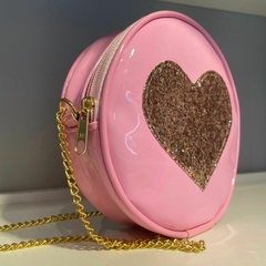 Bolsa coração rosa na internet