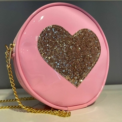 Bolsa coração rosa