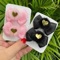 Parzinho laços pompom coração - comprar online