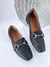 Mocassim Preto Fivela Prateada - comprar online