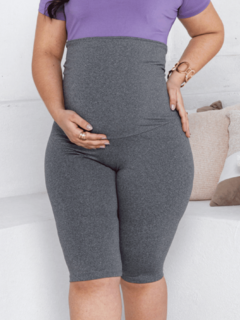 Bermuda gestante ciclista comprida suplex conforto e sustentação para a barriga - comprar online