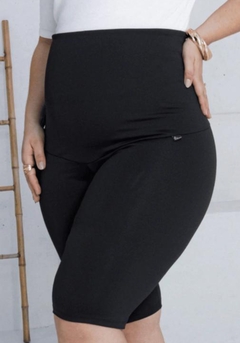Bermuda gestante ciclista comprida suplex conforto e sustentação para a barriga