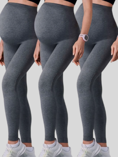 Kit 3 legging gestante suplex - Dona Maternidade