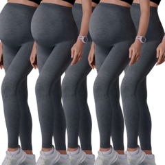 Kit 5 legging gestante suplex - Dona Maternidade
