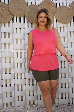 Regata amamentação plus size gola em V com abertura - comprar online