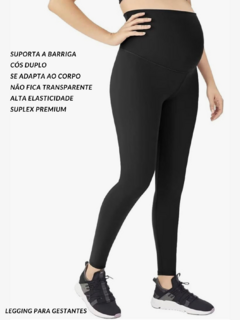 Calça legging gestante suplex conforto e sustentação para a barriga