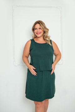 Vestido amamentação plus size regata com abertura possui forro - Dona Maternidade