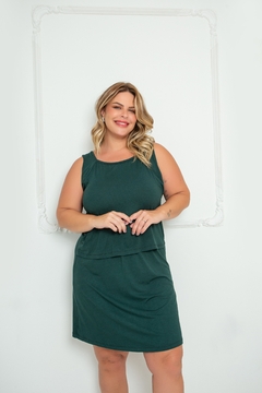 Vestido amamentação plus size regata com abertura possui forro - loja online