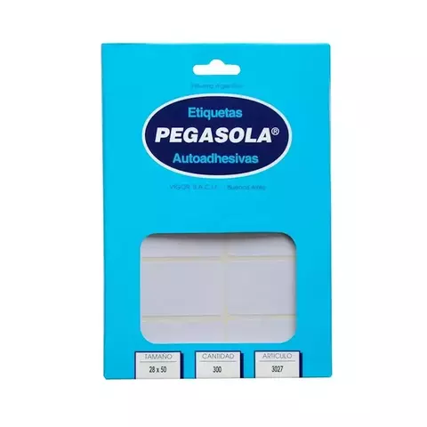 Etiqueta blanca Pegasola caja - comprar online