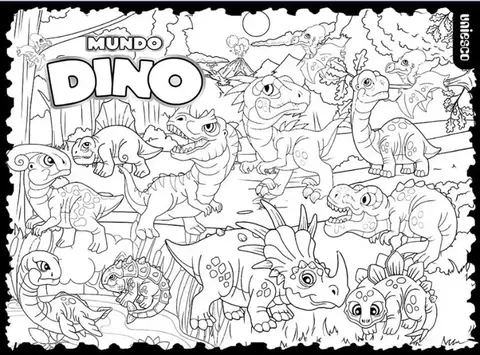Set laminas para pintar y colgar Uniesco 100 x 70 cm - Dino- - comprar online