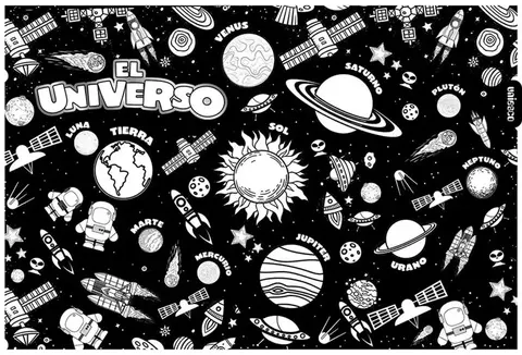 Set laminas para pintar y colgar Uniesco 100 x 70 cm - el universo- - comprar online