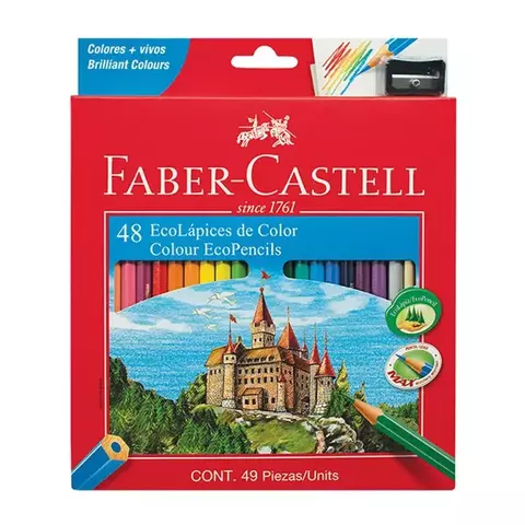 LAPICES DE COLORES FABER CASTELL ECOLAPIZ X 48 LARGOS