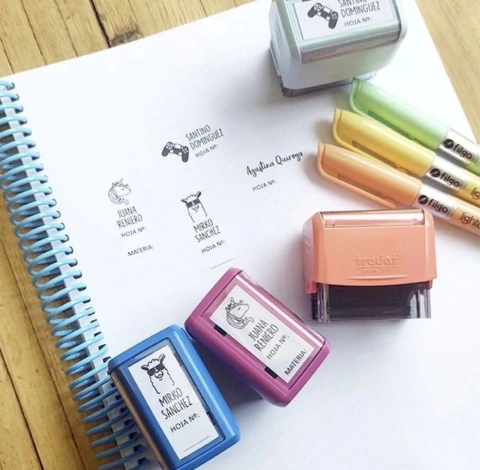 Sello automatico escolar con logo