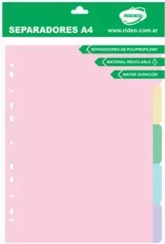 Separador plástico Rideo 5 posiciones A4 Fresh - comprar online